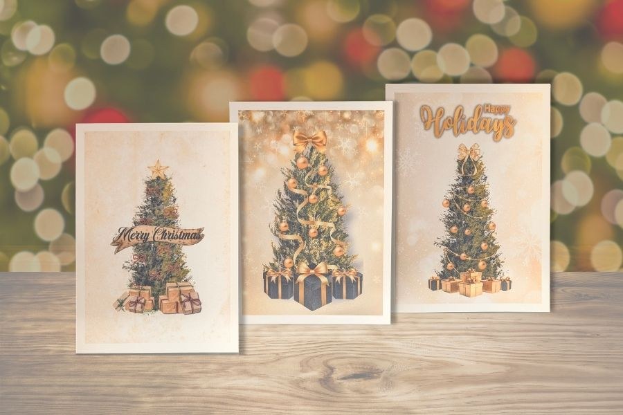 Christmas, Cut from the Canvas – Set of 3 Holiday Cards